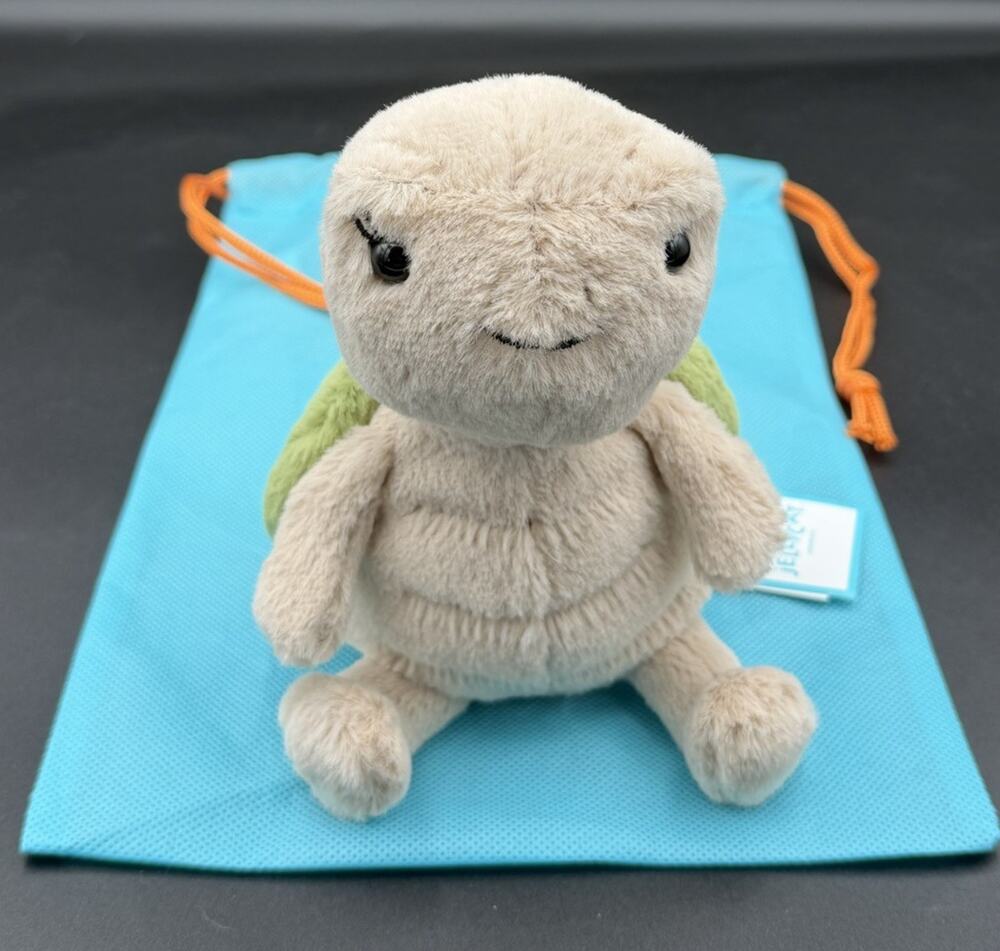 NWT! Genuine Jellycat THIMBLE TURTLE W/Dust Bag~Spring Collection Early Access